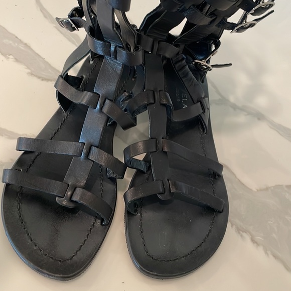 KURT GEIGER CARVELA Black Leather Gladiator Sandals Made in Italy Size 36 (6US) - Picture 10 of 11